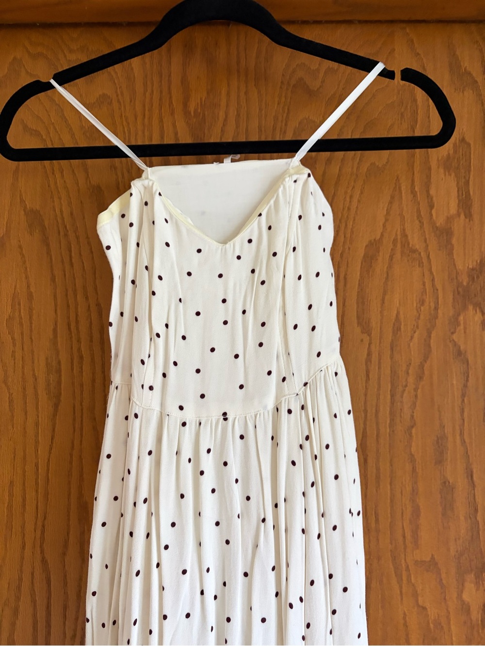 Free People Bella Donna White Polka Dot Midi Dress Sz 2 - Picture 5 of 8